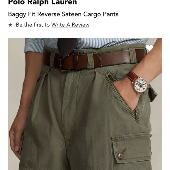 Polo Ralph Lauren Baggy Fit Reverse Sateen Cargo Surplus Pants Men’s Size 36x34 - Picture 5 of 7